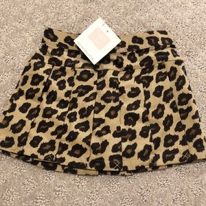 Janie and Jack Pleated leopard skirt